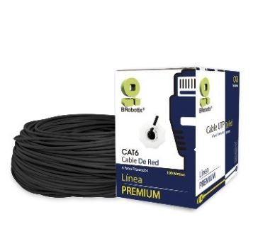 Bobina UTP - Exterior, Doble Forro BROBOTIX 176122, 100 m, Negro, Exterior, Cat6, CCA Bobina UTP - Exterior, Doble Forro BROBOTIX 176122, 100 m, Negro, Exterior, Cat6, CCA
